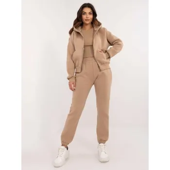 Dámská souprava s topem tmavě béžová