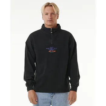 Pánské oblečení Mikina Rip Curl QUEST&nbsp;1/4 ZIP CREW Black velikost M
