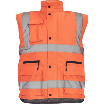 pracovní vesta Cerva Cordoba Pánská pracovní zateplená HI-VIS vesta 03030146 oranžová S