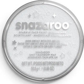 Speciální výtvarná barva Barva na obličej 18ml Snazaroo - třpytivá bílá