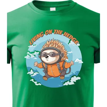 Chlapecké tričko Dětské tričko Ježek parašutista, Barva Zelená, Velikost 134 cm/8 roků, Canvas Dětské tričko Bezvatriko.cz 2775