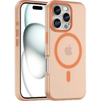Pouzdro na mobilní telefon Matný průsvitný kryt s MagSafe pro iPhone 16 Pro Max - oranžový