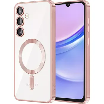Pouzdro na mobilní telefon Kryt Samsung Galaxy A15 4G / A15 5G Techsuit Luxury Crystal MagSafe - růžový