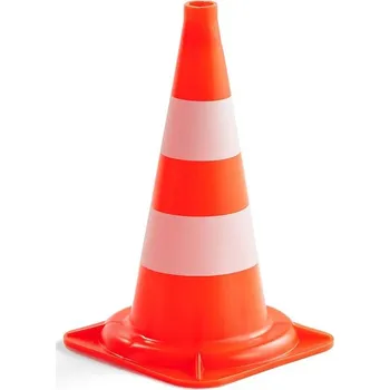 Dopravní značka Dopravní kužel, výška 500 mm, červená/bílá