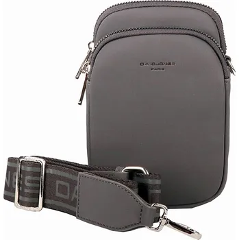 Kabelka Dvouoddílová šedá crossbody kabelka (taštička) na mobil David Jones CM6906A