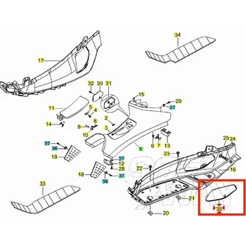 Piaggio Boční kryt nášlapu 623654000P