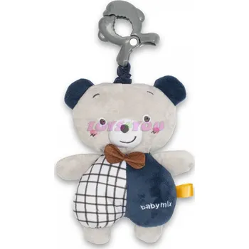 plyšák Dětská plyšová hračka s hracím strojkem a klipem Medvídek modrý (Věk 0+)