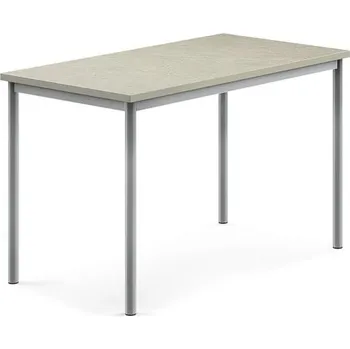 Psací stůl Stůl SONITUS, 1200x700x760 mm, stříbrné nohy, deska s linoleem, šedá