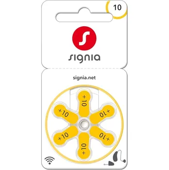 Článková baterie SIGNIA 10 / PR70 značkové baterie do naslouchadel, blistr 6ks.