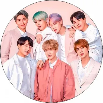 Jedlá dekorace na dort Jedlý papír BTS kapela 19,5 cm