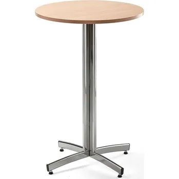Jídelní stůl Barový stůl SANNA, Ø700x1050 mm, chrom/buk