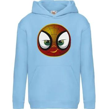Dívčí mikina detska-znackova-mikina-digitalni-potisk-smajlik-spider Barva: Sky blue - nebesky modrá, velikost: 164