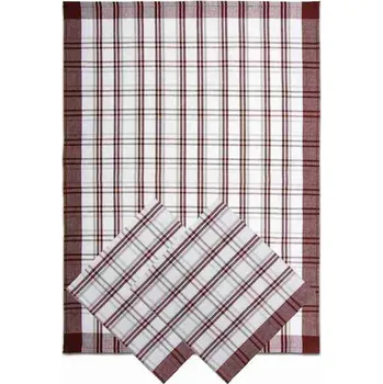 Utěrka Sleep-well Utěrky z egyptské bavlny 50x70cm 3ks TRADIČNÍ KÁRO TMAVĚ HNĚDÁ