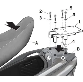 Zavazadlo na motocykl SHAD Nosič kufru SHAD Burgman od 07 130.S0BR46ST