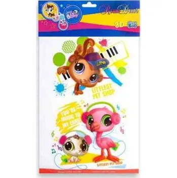 Samolepící dekorace LPS - Littles Pet Shop Dekorace na stěnu 3D Littlest Pet Shop,41 x 29 cmLPS