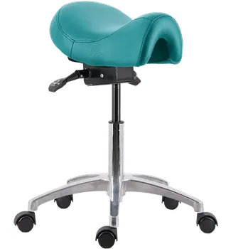 SADDLE 01, pracovní židle sedlová, ekokůže tyrkysová