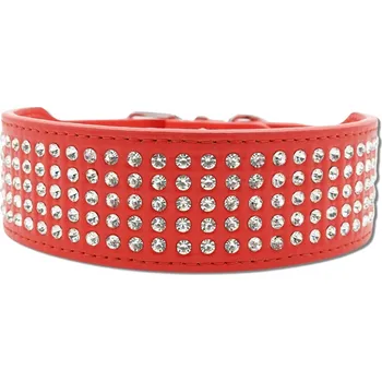 Obojek pro psa Majestic crystal obojek Barva: Červená, Velikost: 32 - 40 cm