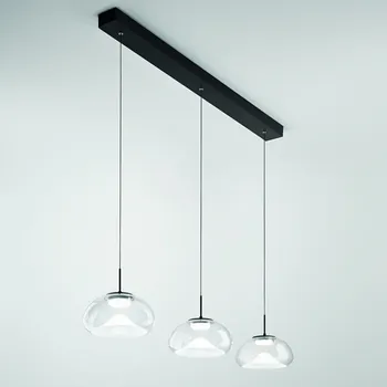 Fabas 3755-48-241 Brena, závěsné svítidlo z čirého skla, 3x10W LED 2700/3000/4000K krokové stmívání, délka 105cm