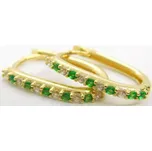 Klenoty Budín Dámské zlaté kruhové náušnice se smaragdy 585/1,21gr ZE0688XJ81-2100