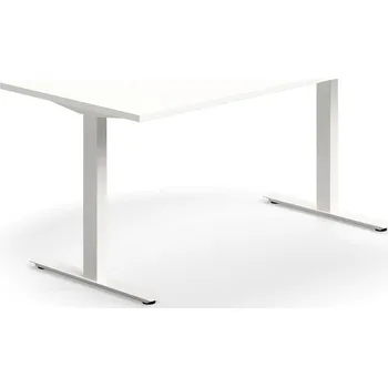 Psací stůl Psací stůl QBUS, T-nohy, 1600x800 mm, bílá podnož, bílá