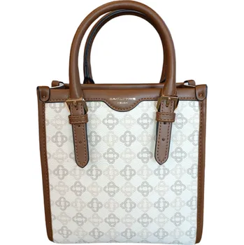 Kabelka David Jones dámská malá kabelka do ruky i přes rameno - bílá/koňak CM7153-creamy white