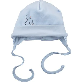 Čepice Eevi Dětská velurová čepice LITTLE DUCKS modrá - 62