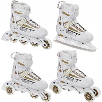 Kolečkové brusle Raven Profession white/gold 4v1 EU 31-35, dámský (se zoubky) + DÁREK
