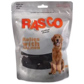 Pamlsek pro psa Pochoutka Rasco rolky s lososem 3cm 450g