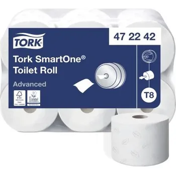 Toaletní papír Role toaletního papíru, Bílá 6 ks 1150 archů 2 vrstvy vrstva 207m Tork, sortiment: SmartOne Advanced