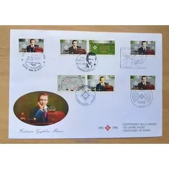 Sběratelství FDC společné vydání k 100. výročí rádia, G. Marconi, r. 1995