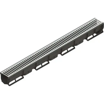 Vodaland Easy A15 s pozinkovanou mříží černý/stříbrný 90 x 90 x 1000 mm