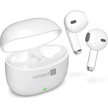Sluchátka CONNECT IT True Wireless SonicBass sluchátka do uší s mikrofonem, BÍLÁ