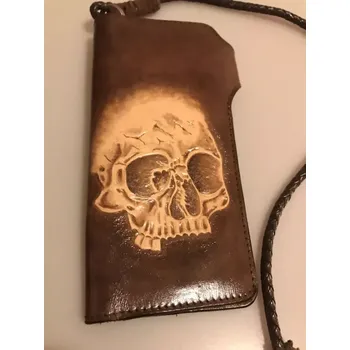 Peněženka Kožená peněženka biker lebka (Výprodej / Sale)
