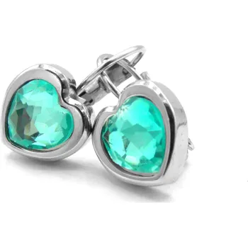 Náušnice Steel Jewelry Náušnice tyrkysové srdce z chirurgické oceli NS220110 dárkové balení zdarma