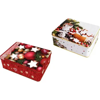 Dóza na potraviny Dóza plech. 18x12,5x7cm sada 22 BOX2, lesní Vánoce