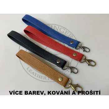 Kabelka Kožené poutko na kabelku s karabinou LAHTON (MOŽNOST VÍCE BAREVNÝCH VARIANT / LAHTON leather handbag wrist strap with snap hook )