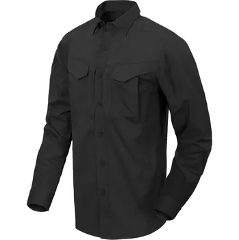 Pánská košile Helikon-Tex Košile dlouhý rukáv DEFENDER Mk2, PolyCotton RipStop (černá) - HELIKON Velikost: XL