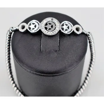 Náramek Dámský náramek z chirurgické oceli – Bino se stromem života a zirkonem Délka: 18 cm