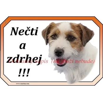 Cedulka Jack Russel teriér hrubosrstý zdrhej - Bez samolepicí vrstvy