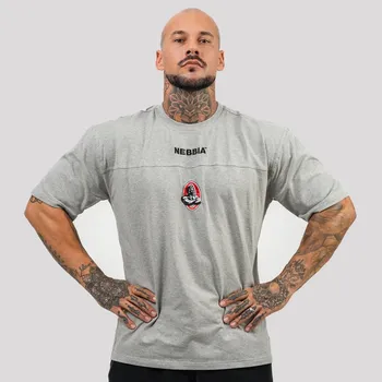 Pánské tričko NEBBIA - Tričko s krátkým rukávem LEGENDARY 712 (light grey) - XXL