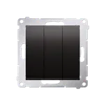 Simon 54 DP31.01/48 Spínač zapínací 3 násobný (přístroj s krytem), řazení 1+1+1 antracitová metalizovaná