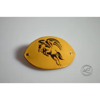 Kožená spona do vlasů - motiv Pegas II. (Leather hair clip - motiv Pegas II.)