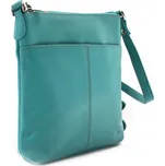 Tyrkysová dámská kožená zipová crossbody kabelka Jenny