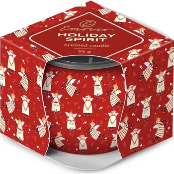 Svíčka Emocio Sklo Dekor 70x62 mm Holiday Spirit - Cookie and Cream, vonná svíčka 85 gram 230 gram