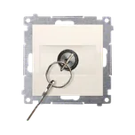 Simon 54 DPZK.01/41 Spínač žaluziový časový na klíč (přístroj s krytem), řazení 1-0-2 krémová