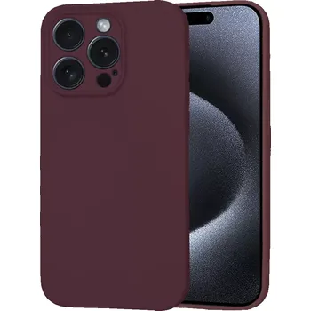 Pouzdro na mobilní telefon Kryt iPhone 15 Pro Max Techsuit SoftFlex - plum red