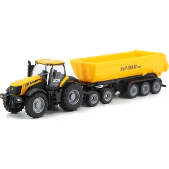 autíčko JCB Traktor s Přívěsem Dolly a Vyklápěcím Kontejnerem 1:87 - SIKU JCB Tractor with Dolly and tipping trailer - kovové model auta 1/87