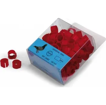 Značení hospodářského zvířete Zámkové kroužky na holuby a křepelky 8 mm červený 100 ks