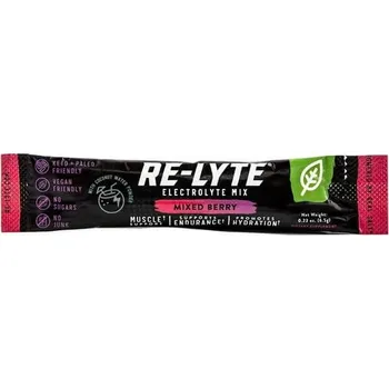 Energetický nápoj Redmond | Re-Lyte® Hydration Elektrolyty - Lesní ovoce Obsah: 1 dávka (sáček) poměr: 810 mg sodíku, 400 mg draslíku, 50 mg hořčíku