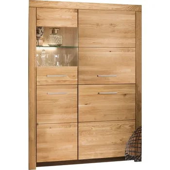 Komoda Dubová komoda s vitrínou II levá do obývacího pokoje LOMMA